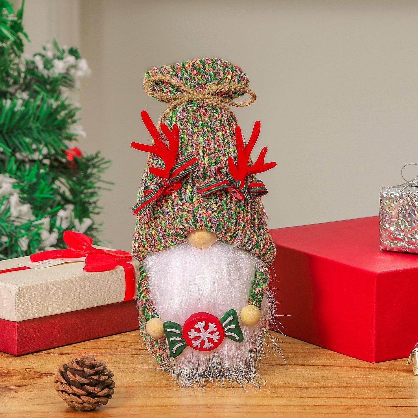 Christmas tree faceless doll knitted plush candy dwarf doll adornment 717301380688 - COCOMELODY
