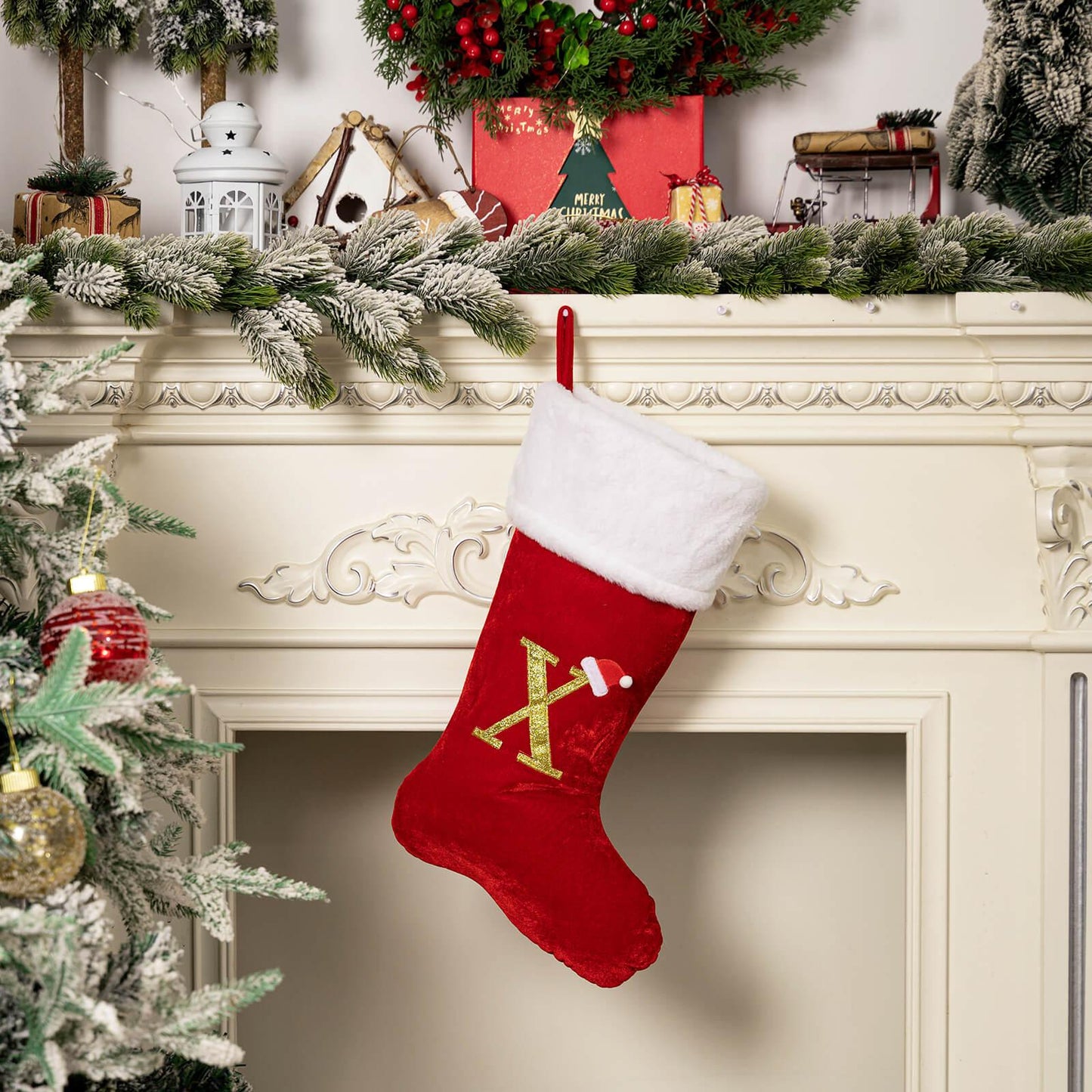 Christmas decoration supplies Red high-grade canary letter socks DIY name gift socks 829176143592
