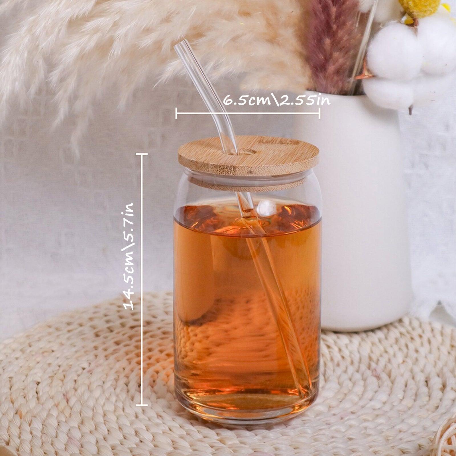 Creative Coke cup bamboo straw glass can print logo water cup 820836462721 - COCOMELODY