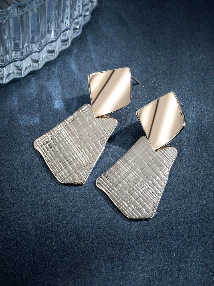 Geometric metal earrings unique drop earrings 637384003663 - COCOMELODY