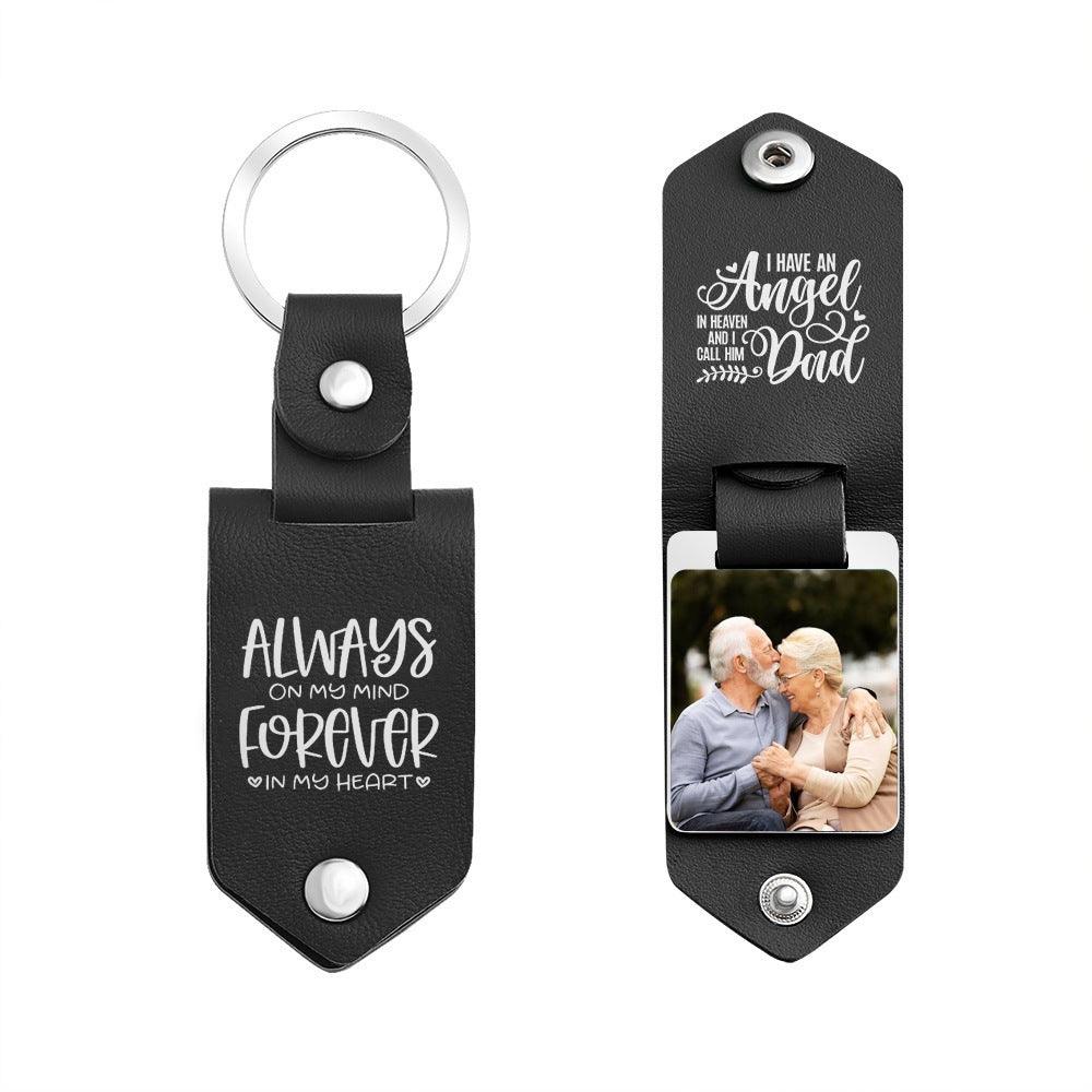 DIY printed leather aluminum key chain PU leather creative gift 837230735708 - COCOMELODY