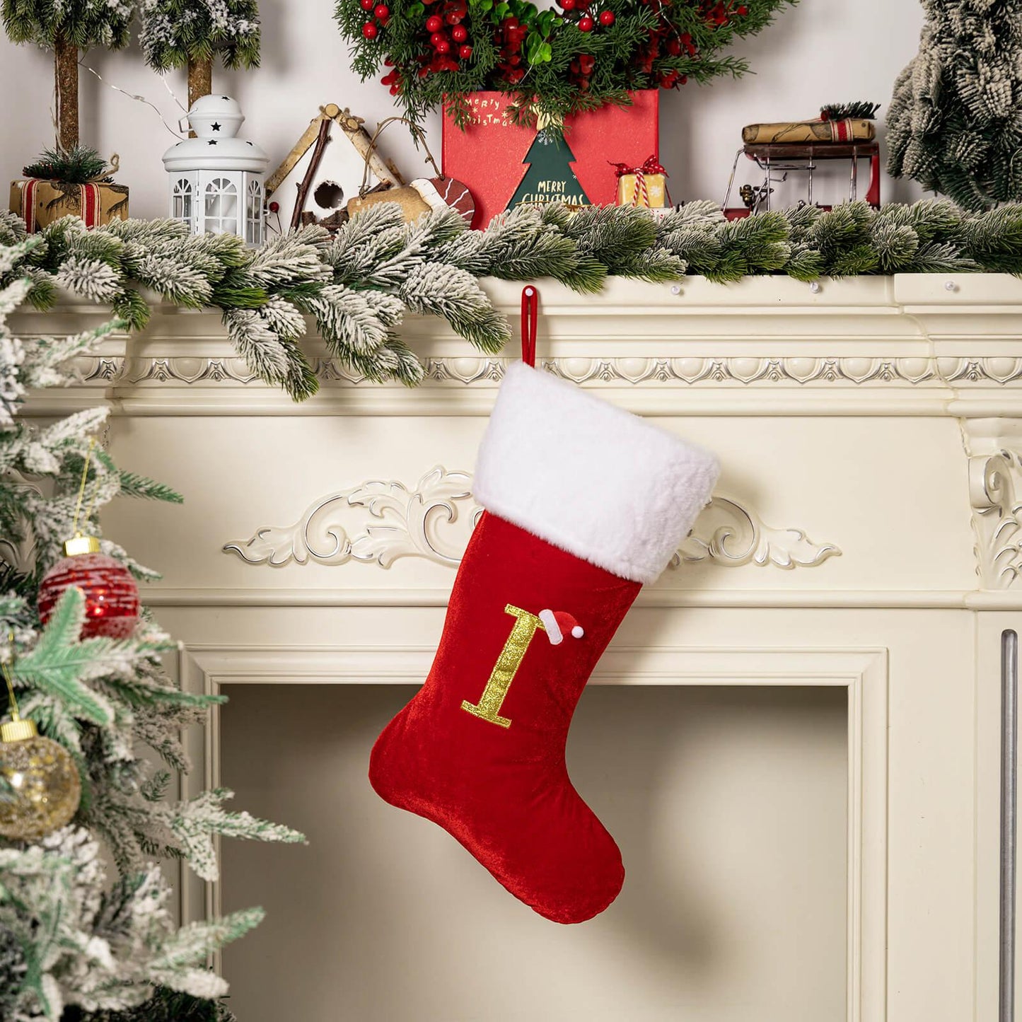 Christmas decoration supplies Red high-grade canary letter socks DIY name gift socks 829176143592