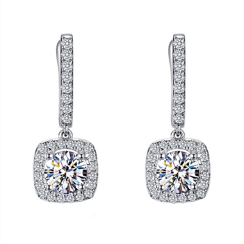 Sugar cube diamond earrings 805604207573 - COCOMELODY