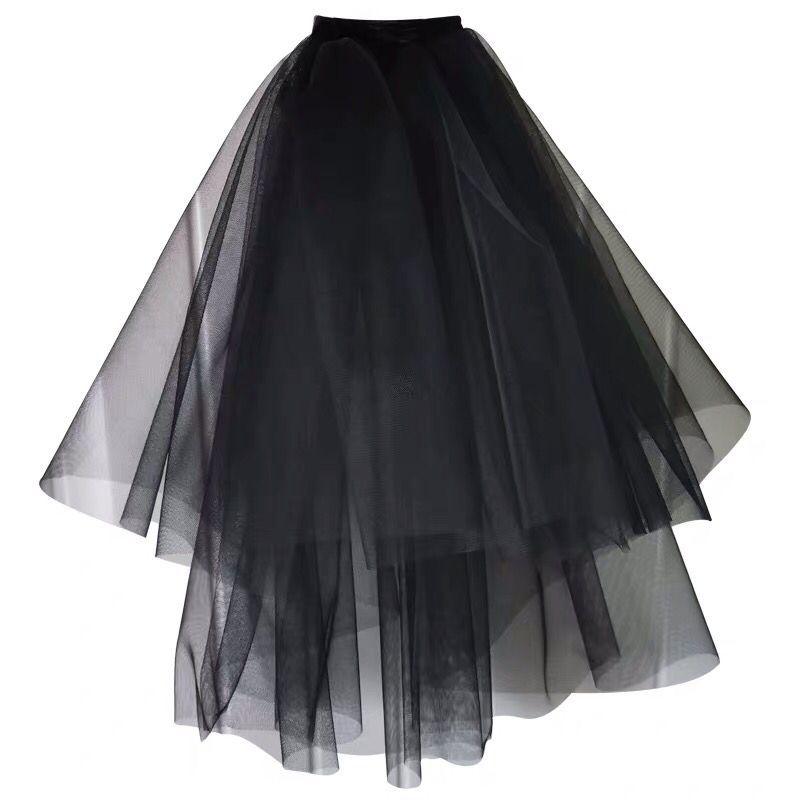 Black simple short double veil cover hair comb 644309462876 - COCOMELODY