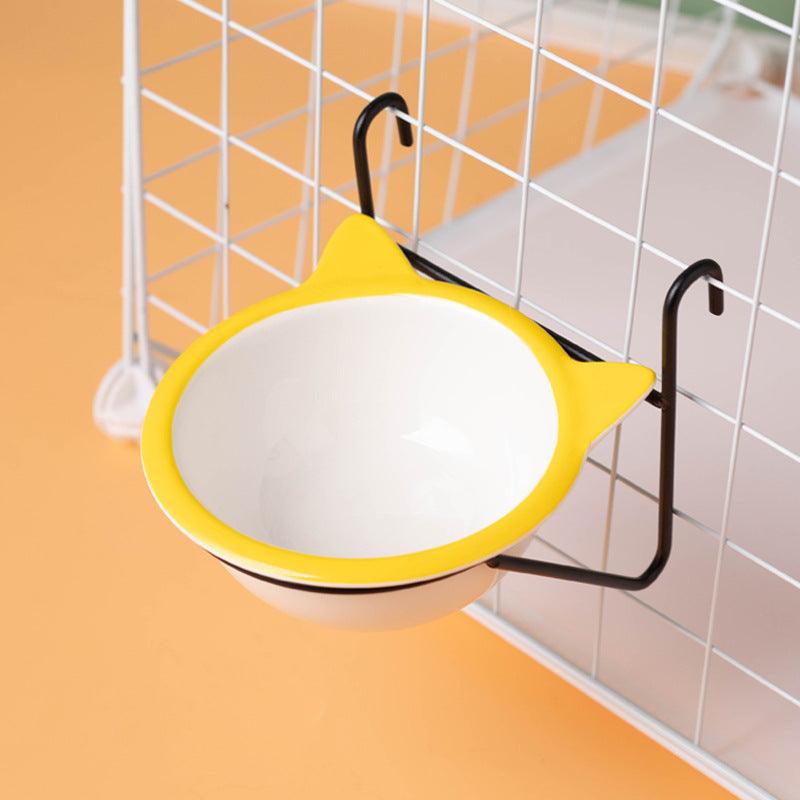 Hanging ceramic cat bowl Drinking bowl anti-upset fixed hanging cage 719925463826 - COCOMELODY