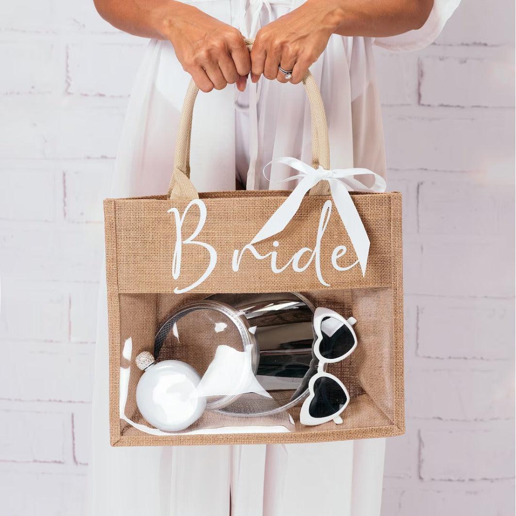 Printed lettering Bride Beach wedding decoration honeymoon trip ribbon makeup bag bridal gift 787520922805