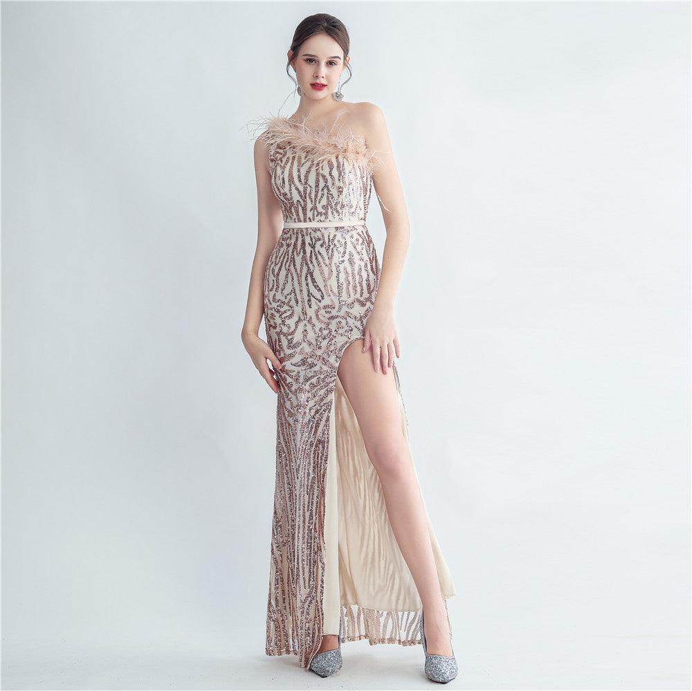 Trumpet-Mermaid Floor Length Sequins Evening Dress 732575208183 - COCOMELODY