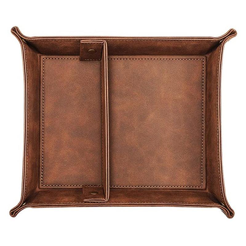 pu foldable desktop storage box Leather game quadrilateral dice storage tray 824871383859 - COCOMELODY