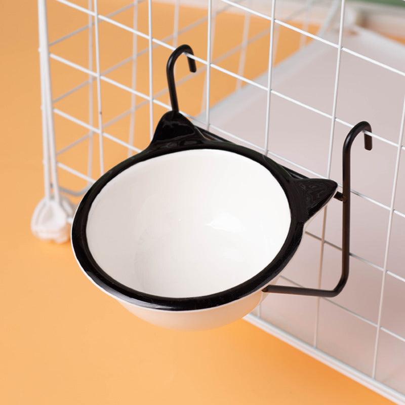 Hanging ceramic cat bowl Drinking bowl anti-upset fixed hanging cage 719925463826 - COCOMELODY