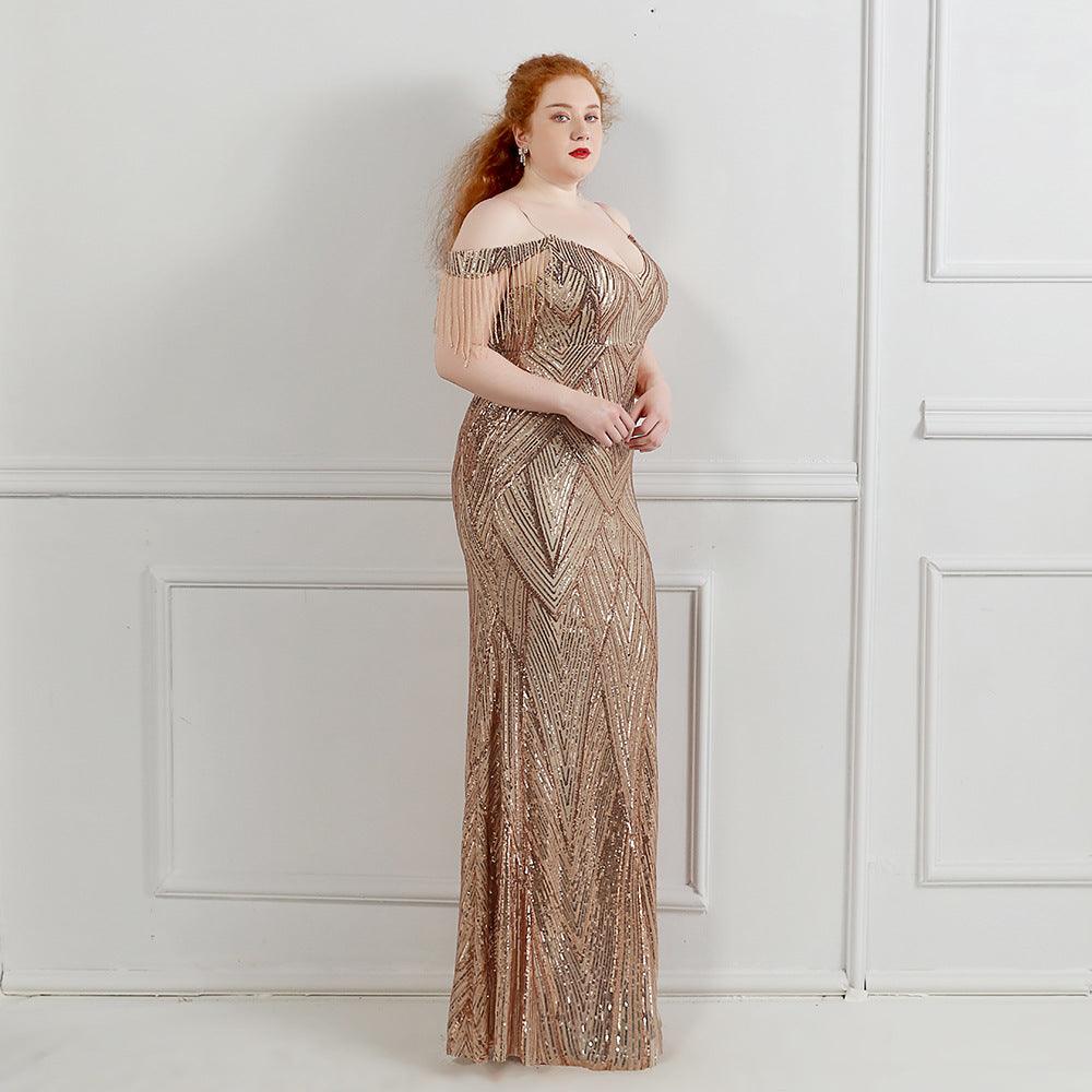 Trumpet-Mermaid Floor Length Sequins Evening Dress 647407958301 - COCOMELODY