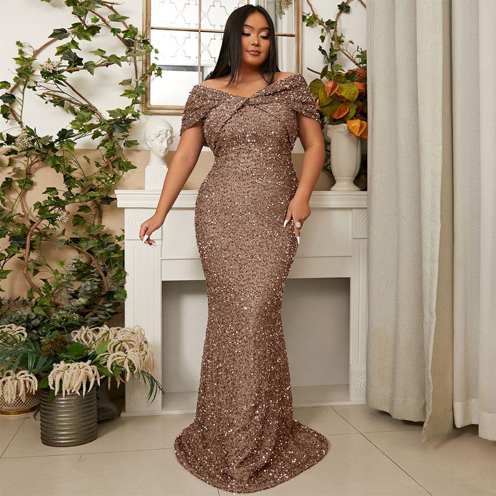 Trumpet-Mermaid Floor Length Sequins Dress 752228966040 - COCOMELODY