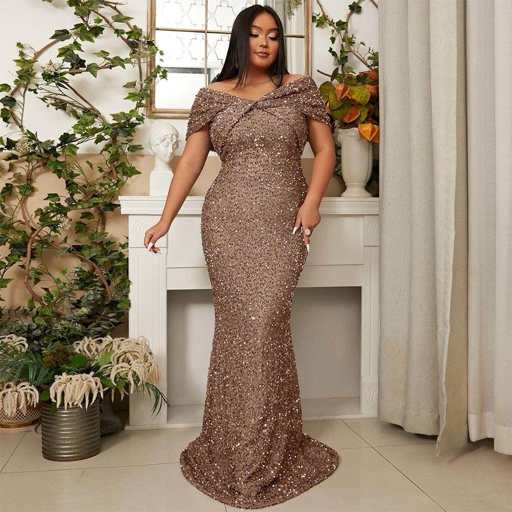 Trumpet-Mermaid Floor Length Sequins Dress 752228966040 - COCOMELODY