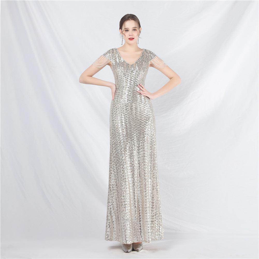 Trumpet-Mermaid Floor Length Sequins Dress 798985229504 - COCOMELODY
