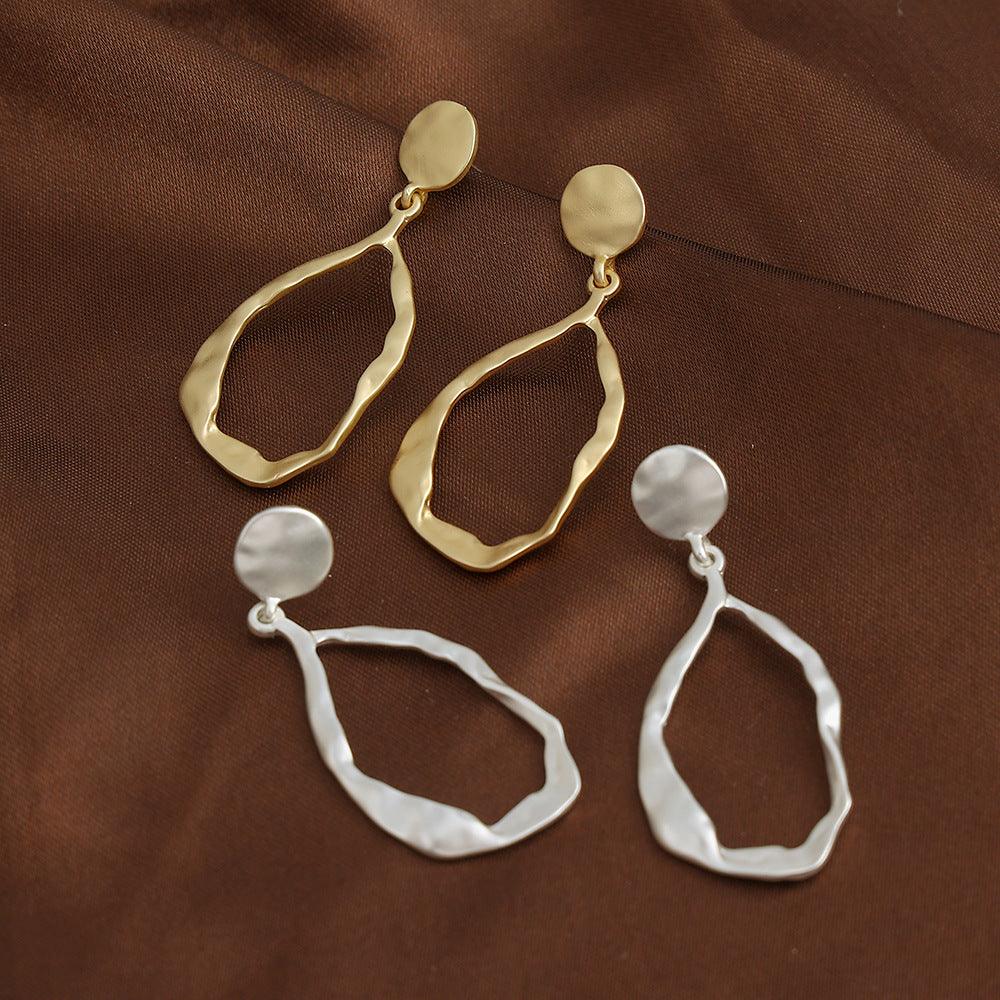Drop shape striking surface stylish simple atmospheric earrings 676473740910 - COCOMELODY