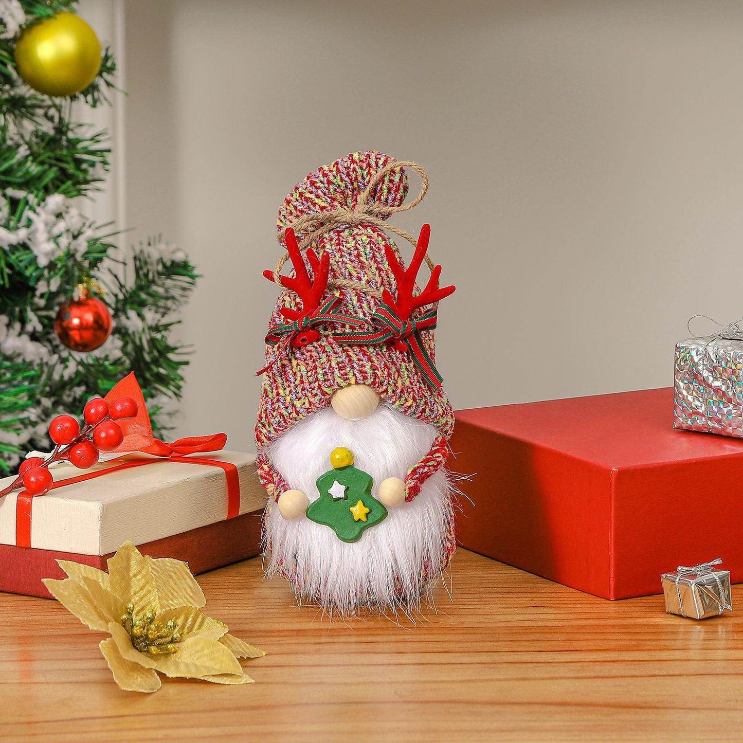 Christmas tree faceless doll knitted plush candy dwarf doll adornment 717301380688 - COCOMELODY