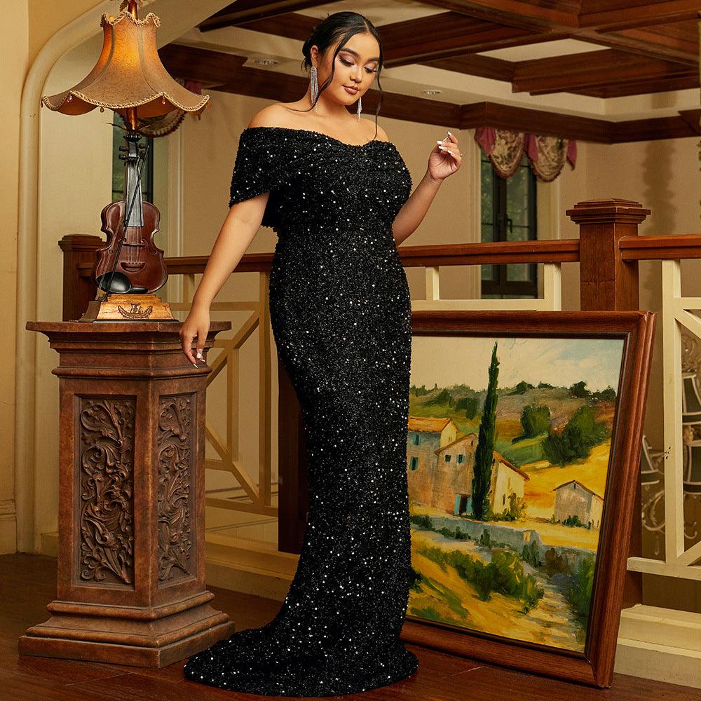 Trumpet-Mermaid Floor Length Sequins Dress 752228966040 - COCOMELODY