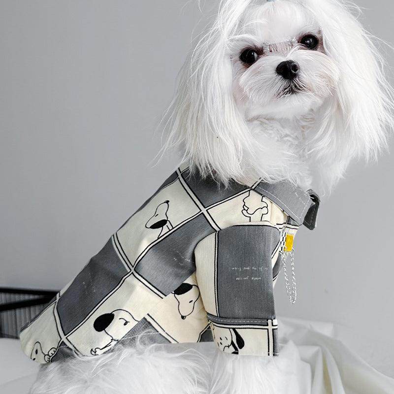 Pet Clothes Dog shirt Hipster miniature dog Bichon Bear Chenerite DiBomi Cat 714745596182 - COCOMELODY