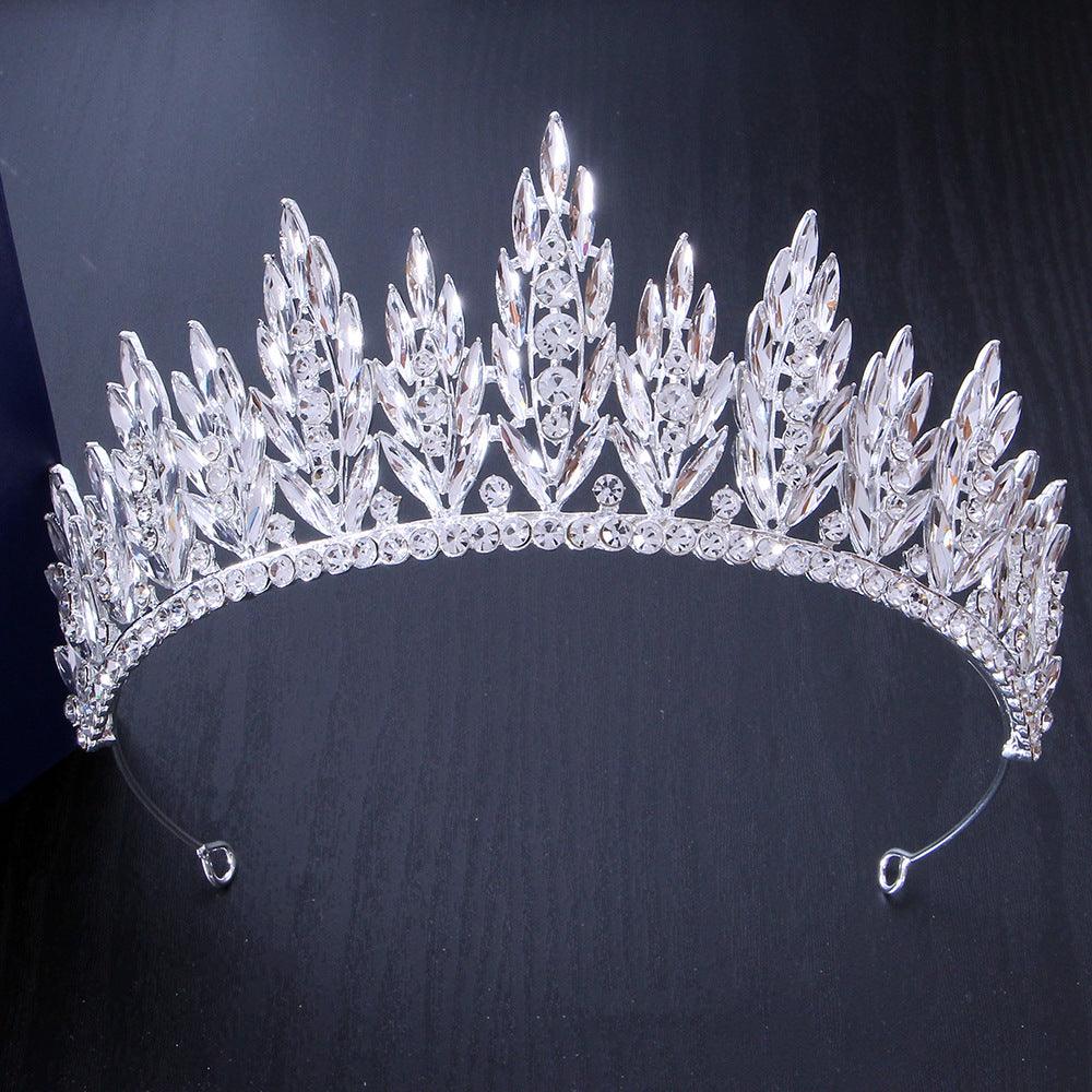 Full diamond super flash half round crown bride wedding headwear photography with makeup styling up-hair crown 677485871099