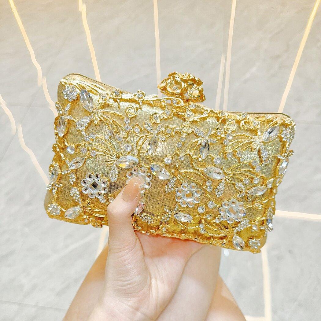Light luxury diamond-encrusted banquet hand dress bag  801446090486