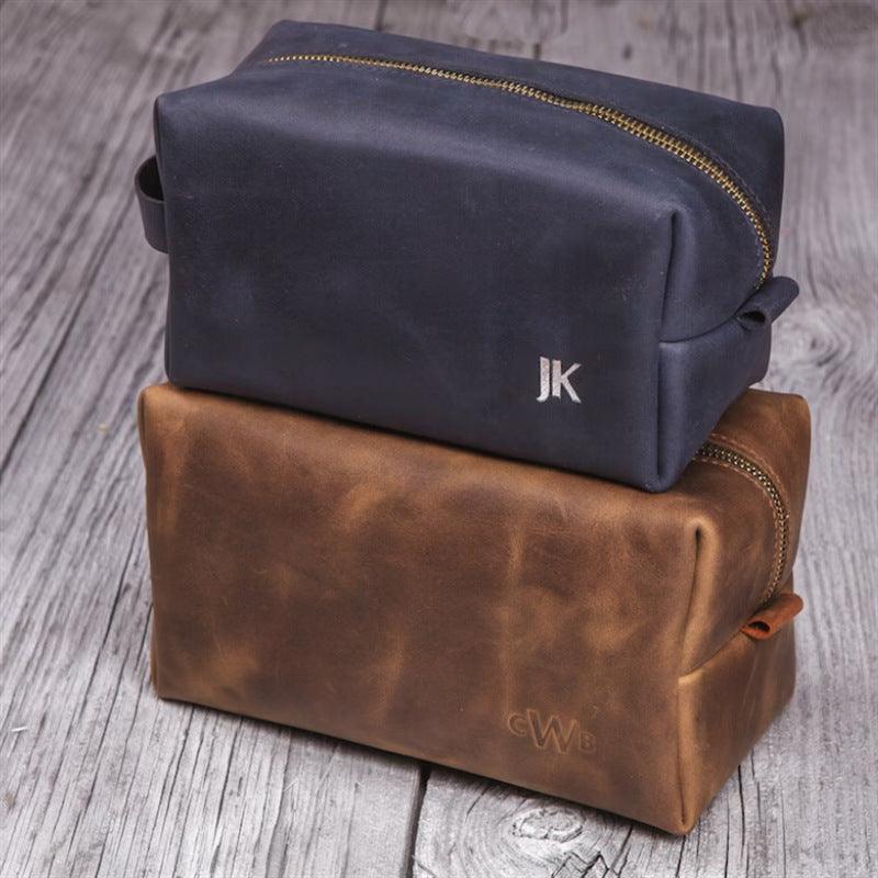 Vintage leather men's toiletry bag Leather toiletry bag 803233514721 - COCOMELODY