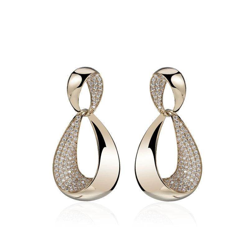 Atmospheric gold unique earring girl 636352115977 - COCOMELODY