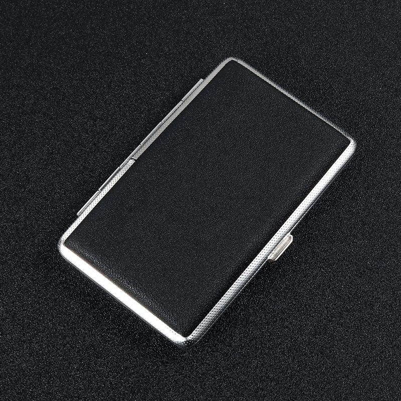 Ultra-thin portable men's leather creative metal high-grade leather cigarette case 775270864915 - COCOMELODY
