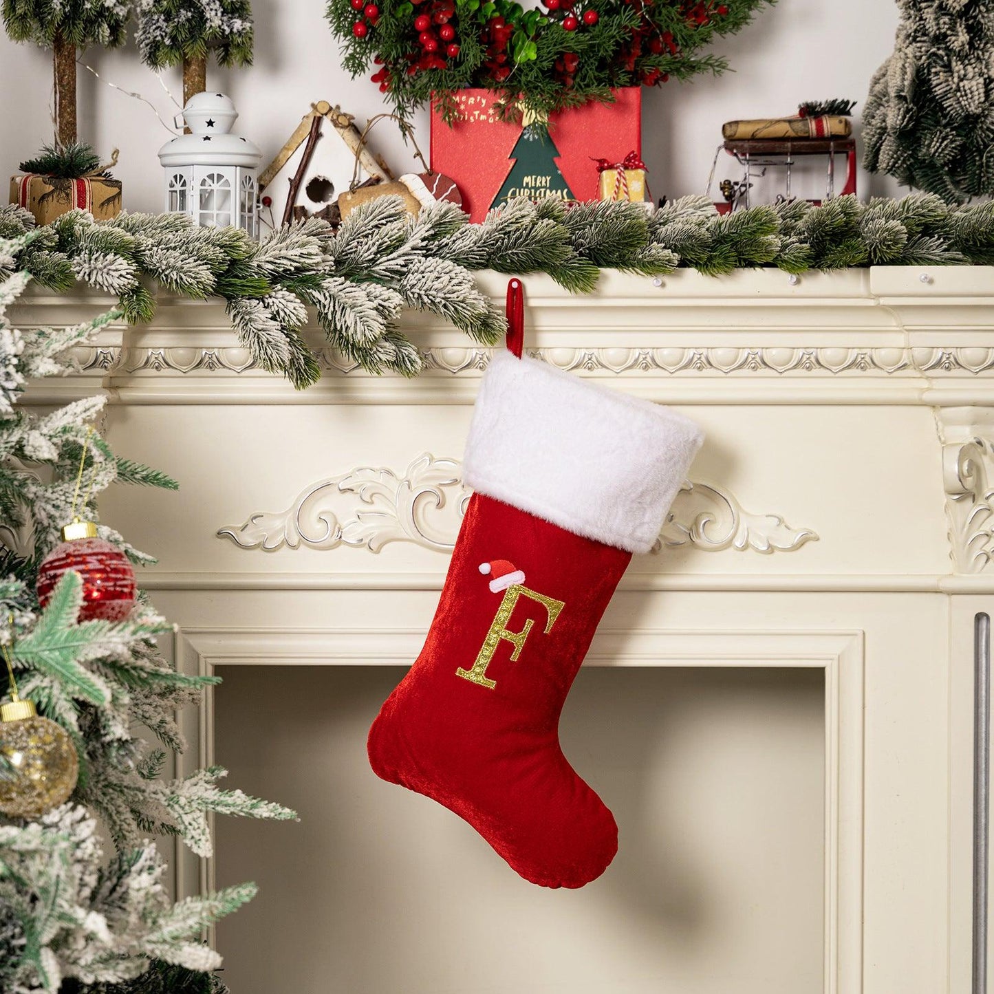 Christmas decoration supplies Red high-grade canary letter socks DIY name gift socks 829176143592