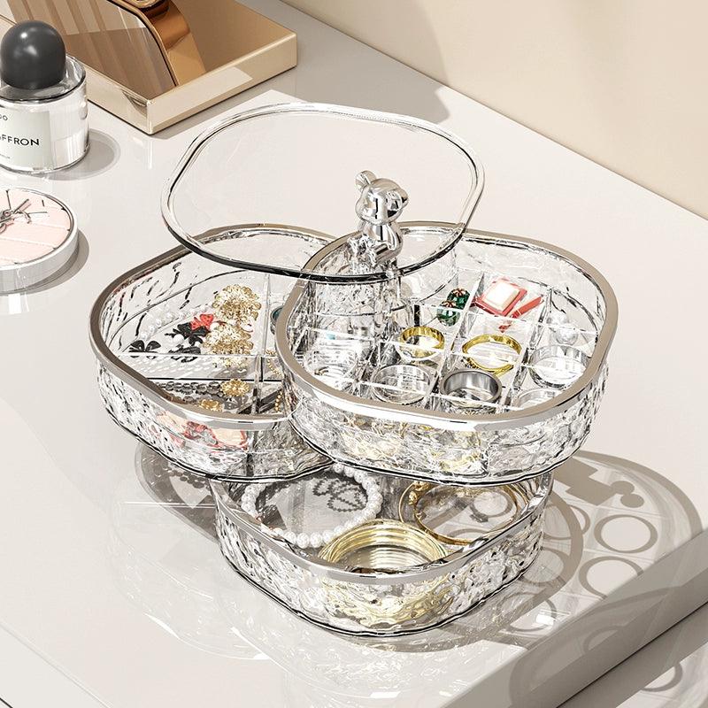 Rotating multi-layer earrings and hair accessories storage box 779206160602 - COCOMELODY