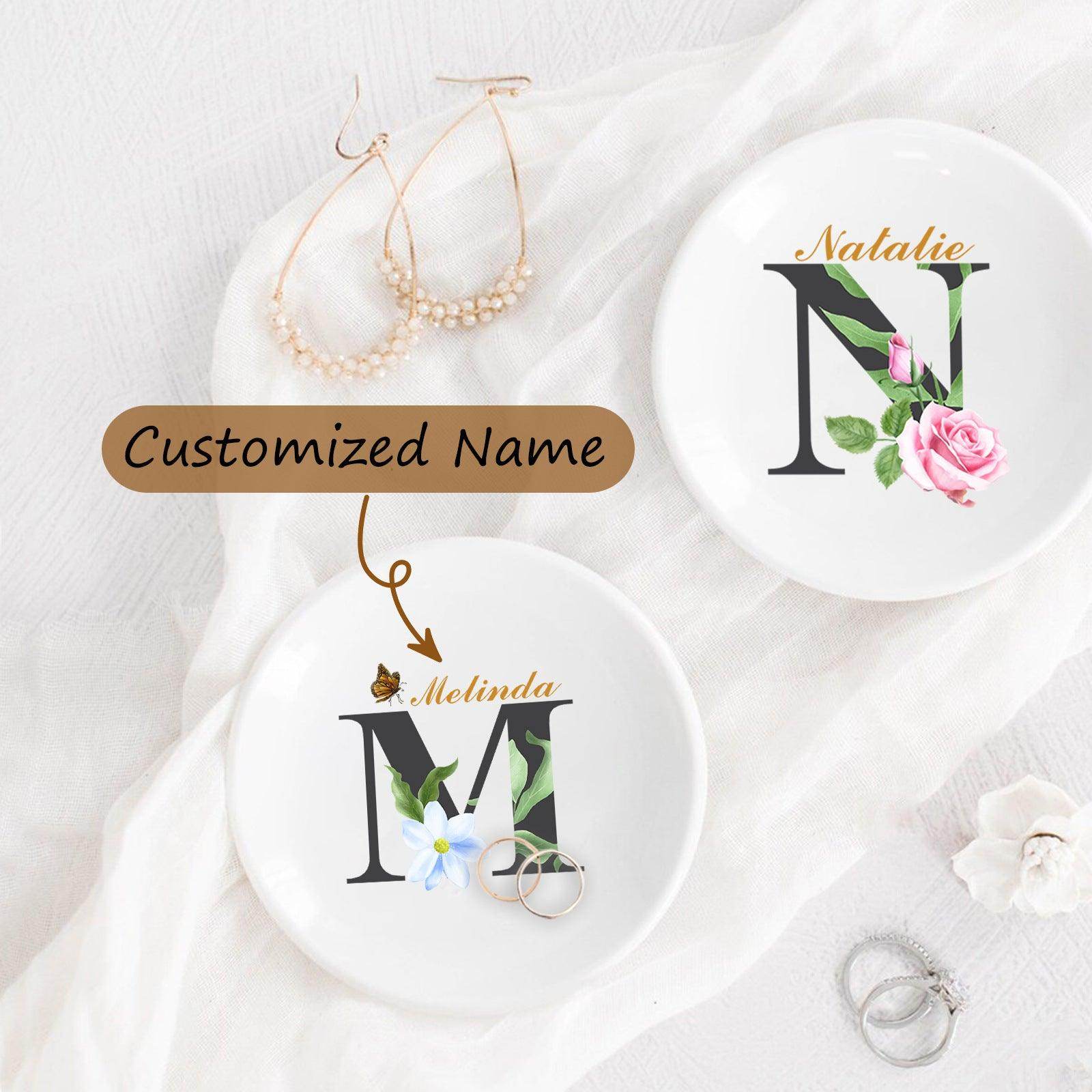 Personalized name ceramic plate, girlfriend gift, Mother's Day gift, memorial gift 807972541490 - COCOMELODY