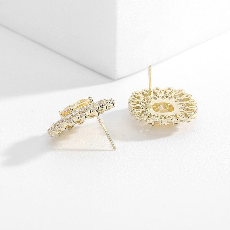 Zircon stud earrings 674517150314 - COCOMELODY