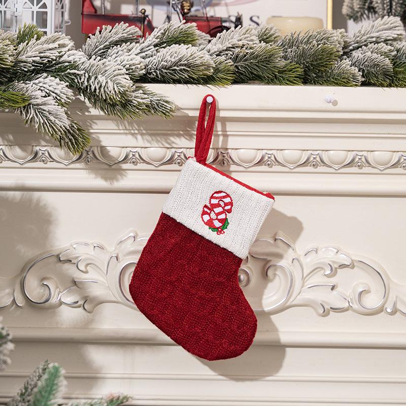 Christmas decorations Red knitted alphabet Embroidery Christmas socks Colorful DIY name gift socks 831001958177