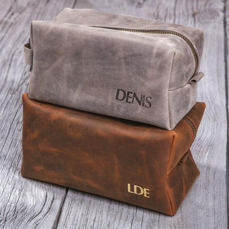 Vintage leather men's toiletry bag Leather toiletry bag 803233514721 - COCOMELODY