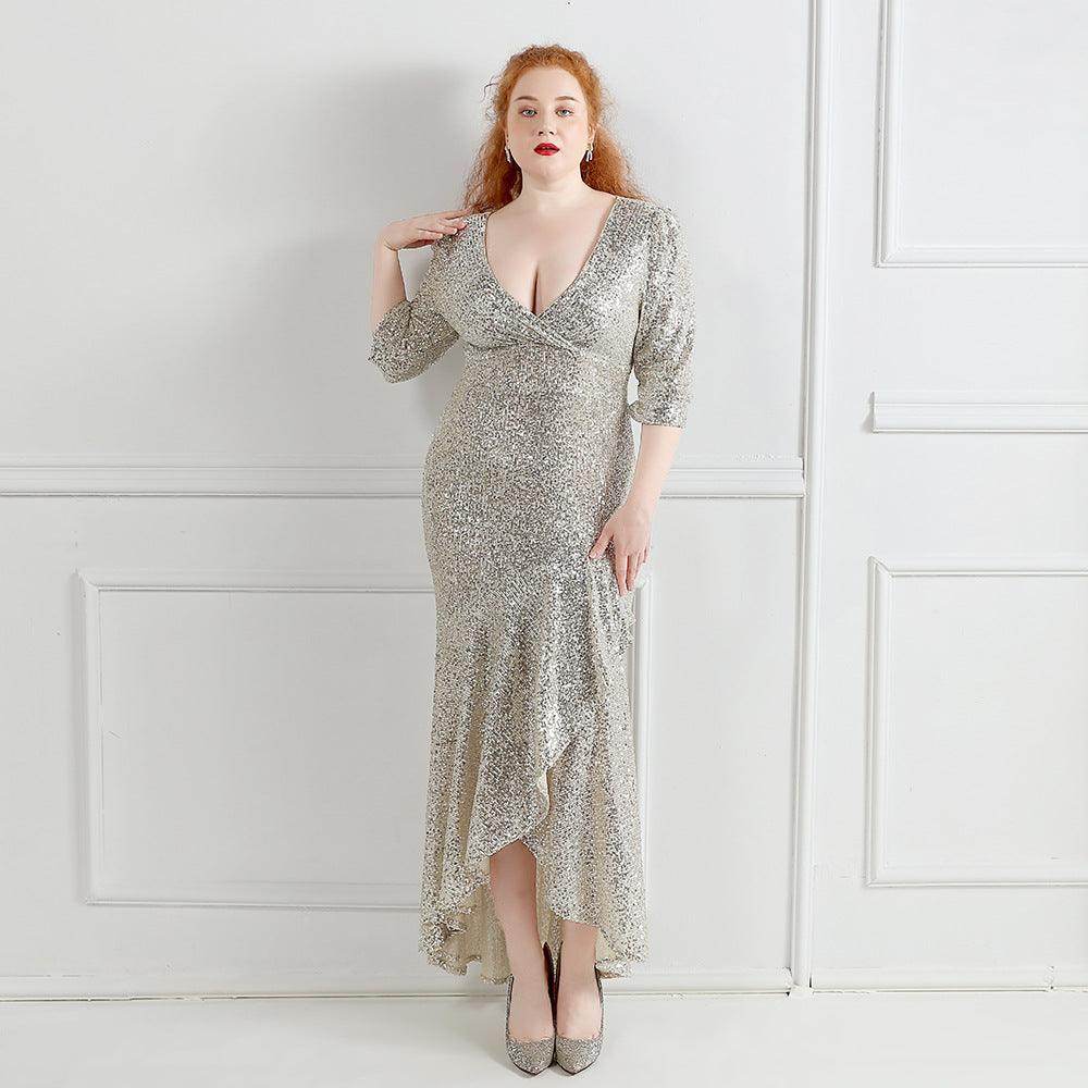 Trumpet-Mermaid Ankle Length Sequin Evening Dress 647046553915 - COCOMELODY