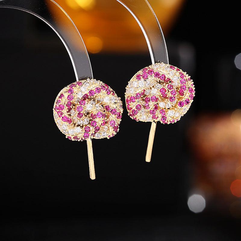 Colored lollipop earrings 673817056191