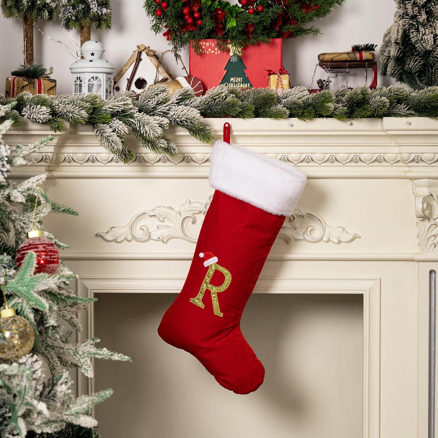 Christmas decoration supplies Red high-grade canary letter socks DIY name gift socks 829176143592