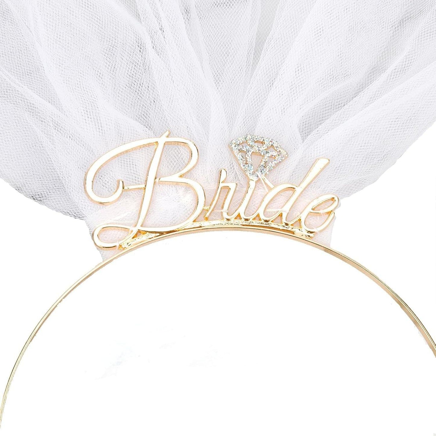 Powdered bride gold metal headband 800564105969 - COCOMELODY