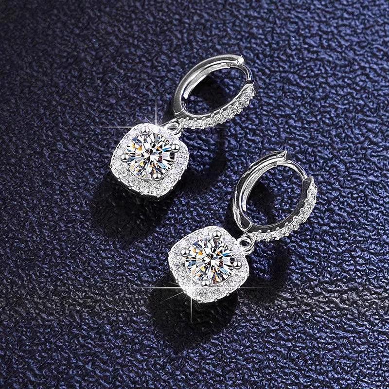 Sugar cube diamond earrings 805604207573 - COCOMELODY