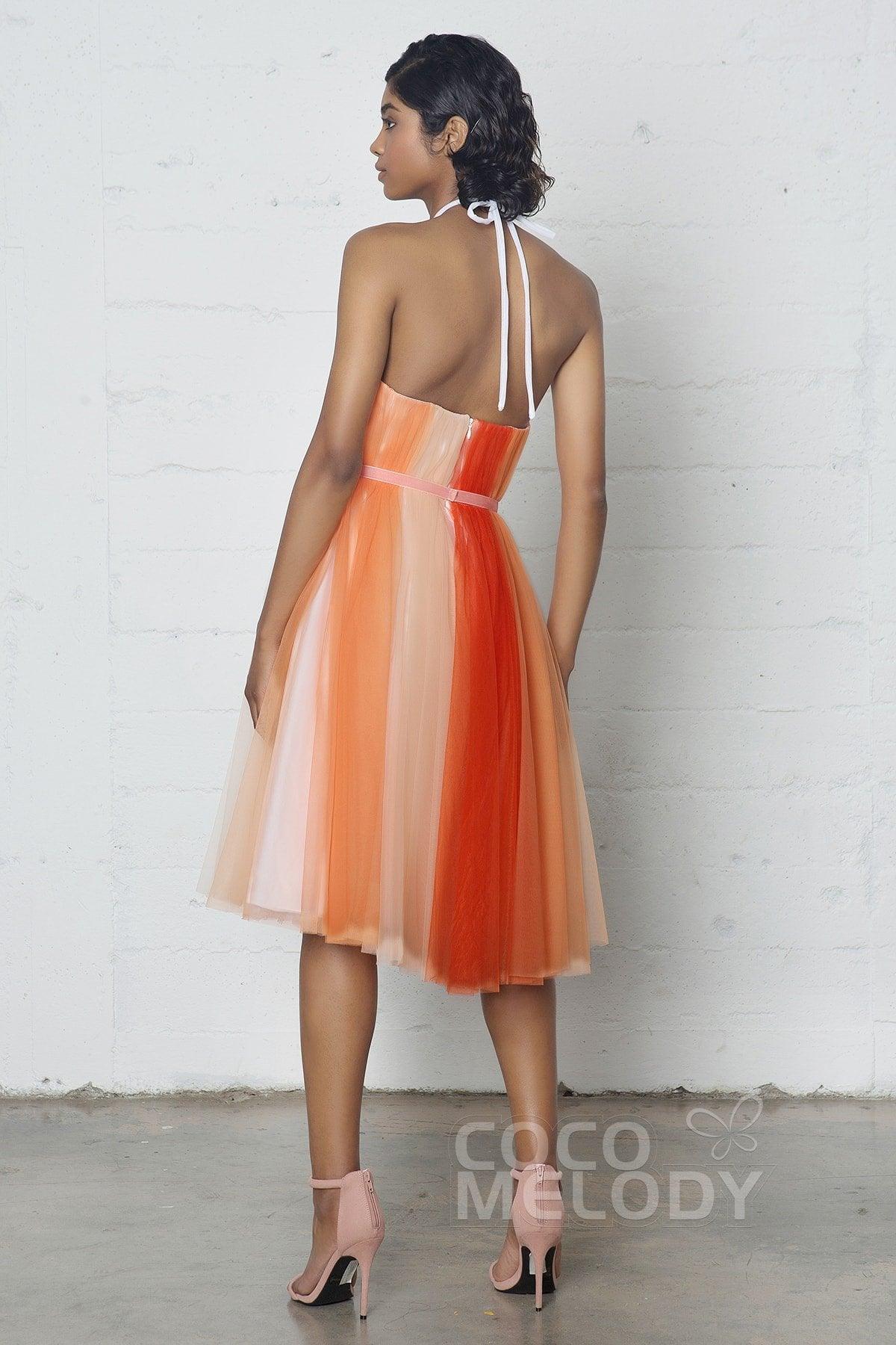 Sheath-Column Knee Length Tulle Dress PR17009 - COCOMELODY