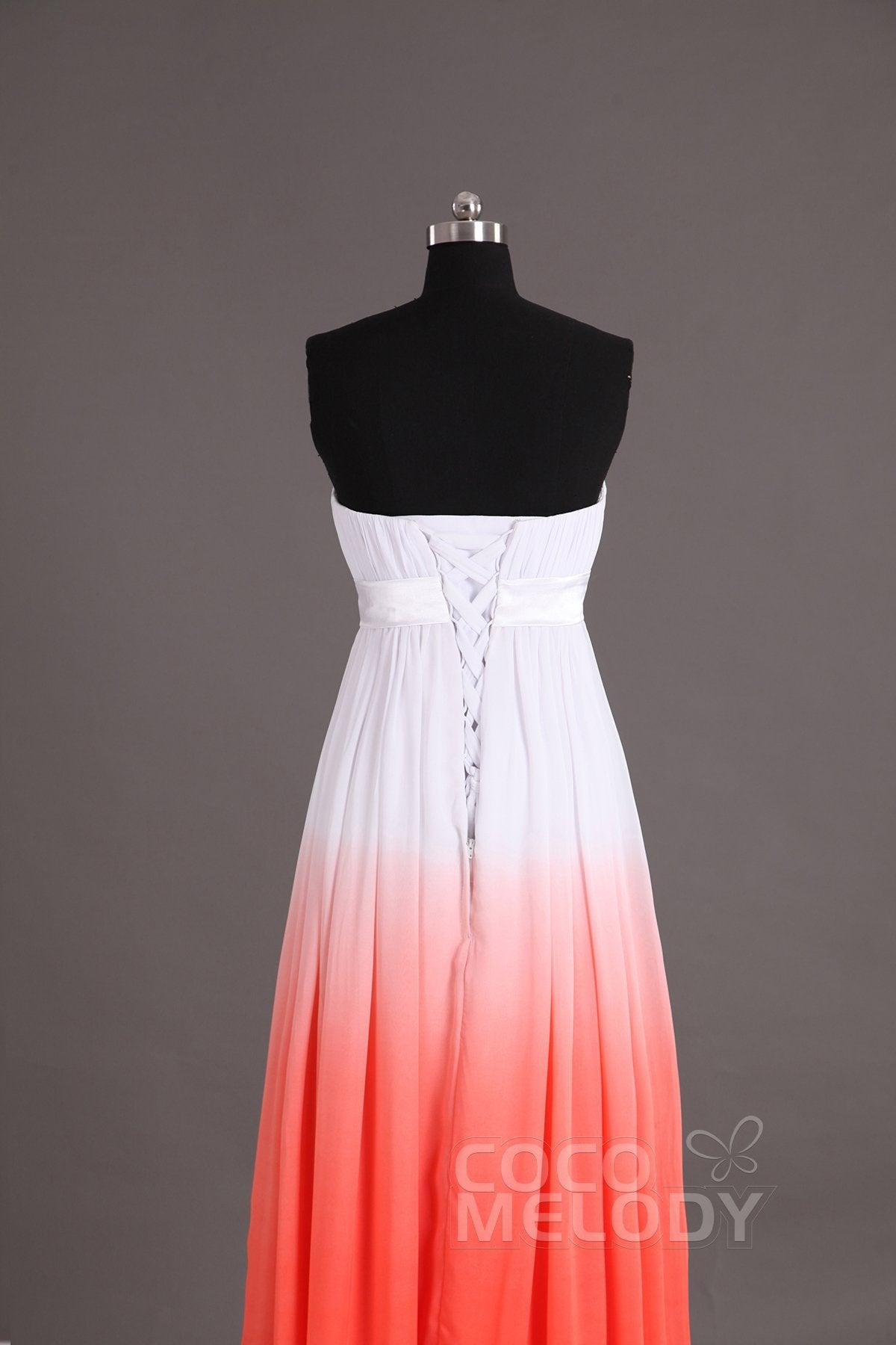 Sheath-Column Floor Length Chiffon Bridesmaid Dress Formal Dresses PR2917 - COCOMELODY