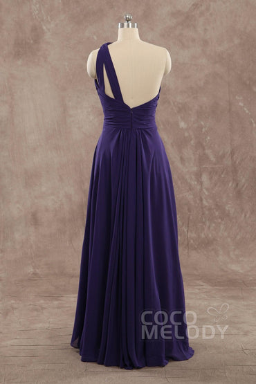 Sheath Floor Length Chiffon Wedding Guest Dress COZF15009 - COCOMELODY