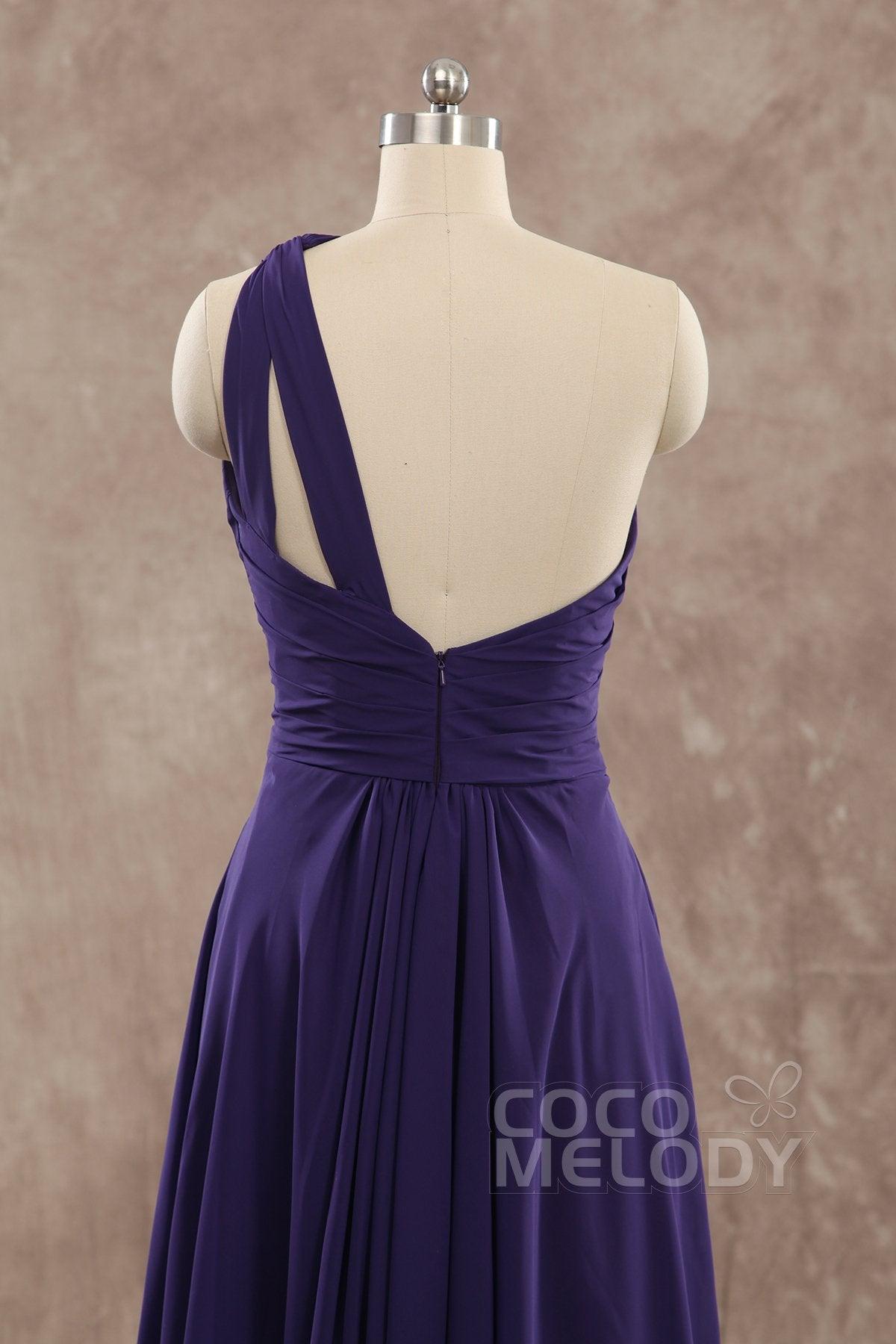 Sheath Floor Length Chiffon Wedding Guest Dress COZF15009 - COCOMELODY