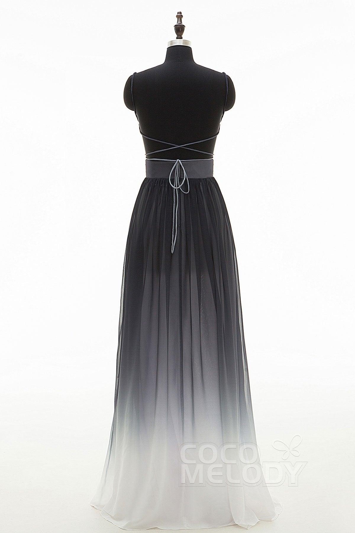 Sheath Floor Length Chiffon Ombre Bridesmaid Dress Formal Dresses PR3268 - COCOMELODY