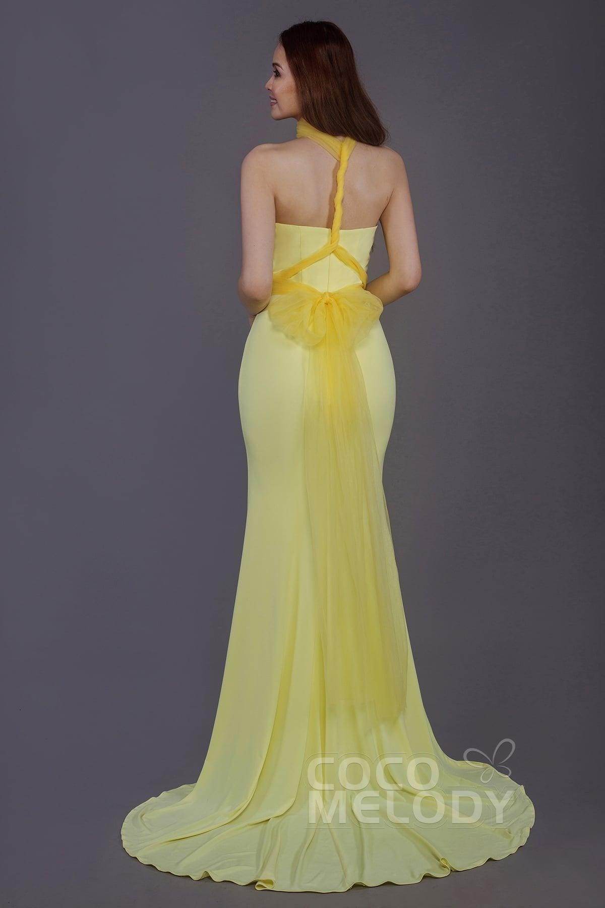 Mermaid Court Train Knitted Fabric Bridesmaid Dress PR3498 - COCOMELODY