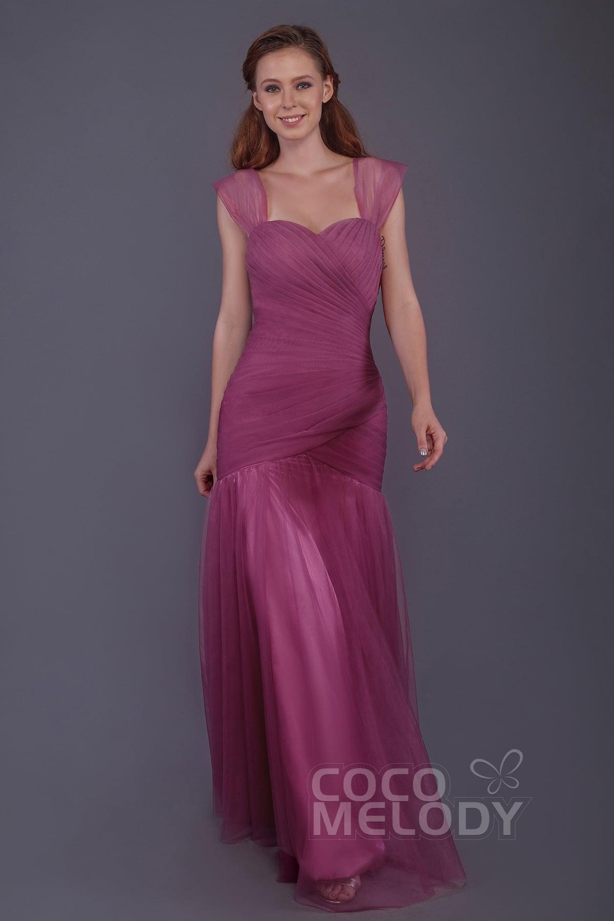 Trumpet-Mermaid Floor Length Tulle Bridesmaid Dress PR3500