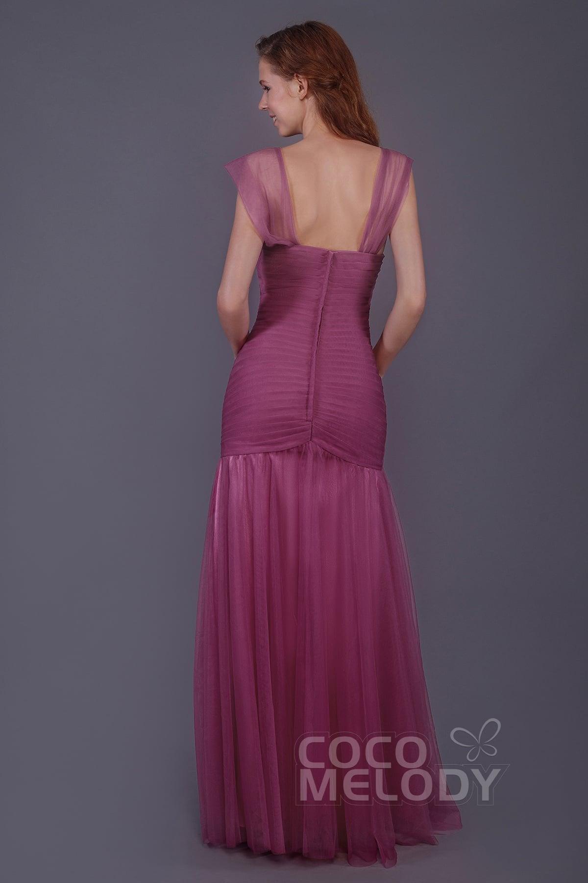 Trumpet-Mermaid Floor Length Tulle Bridesmaid Dress PR3500 - COCOMELODY