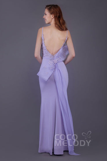 Mermaid Floor Length Knitted Fabric Bridesmaid Dress PR3511