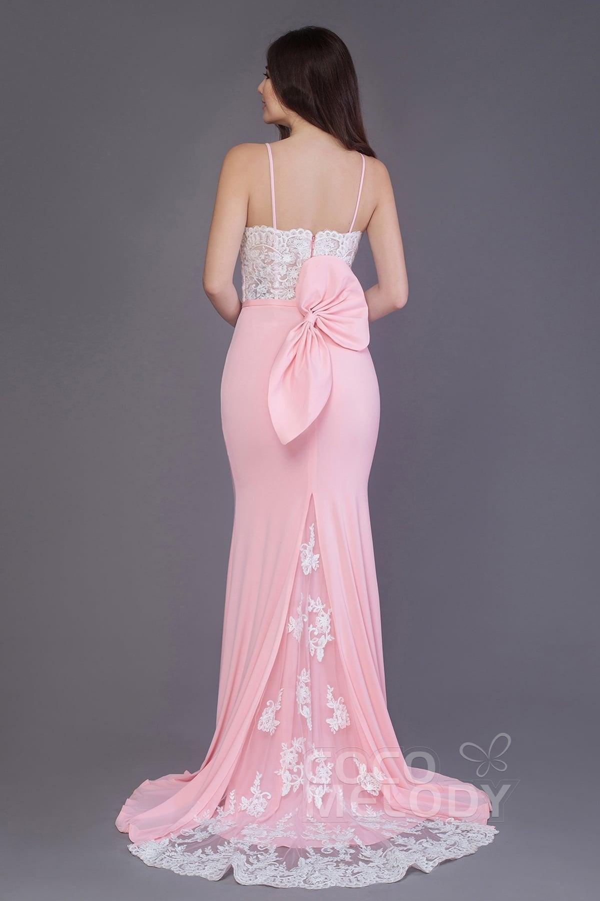 Mermaid Sweep Train Knitted Fabric Bridesmaid Dress PR3565 - COCOMELODY