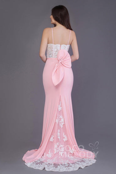 Mermaid Sweep Train Knitted Fabric Bridesmaid Dress PR3565 - COCOMELODY