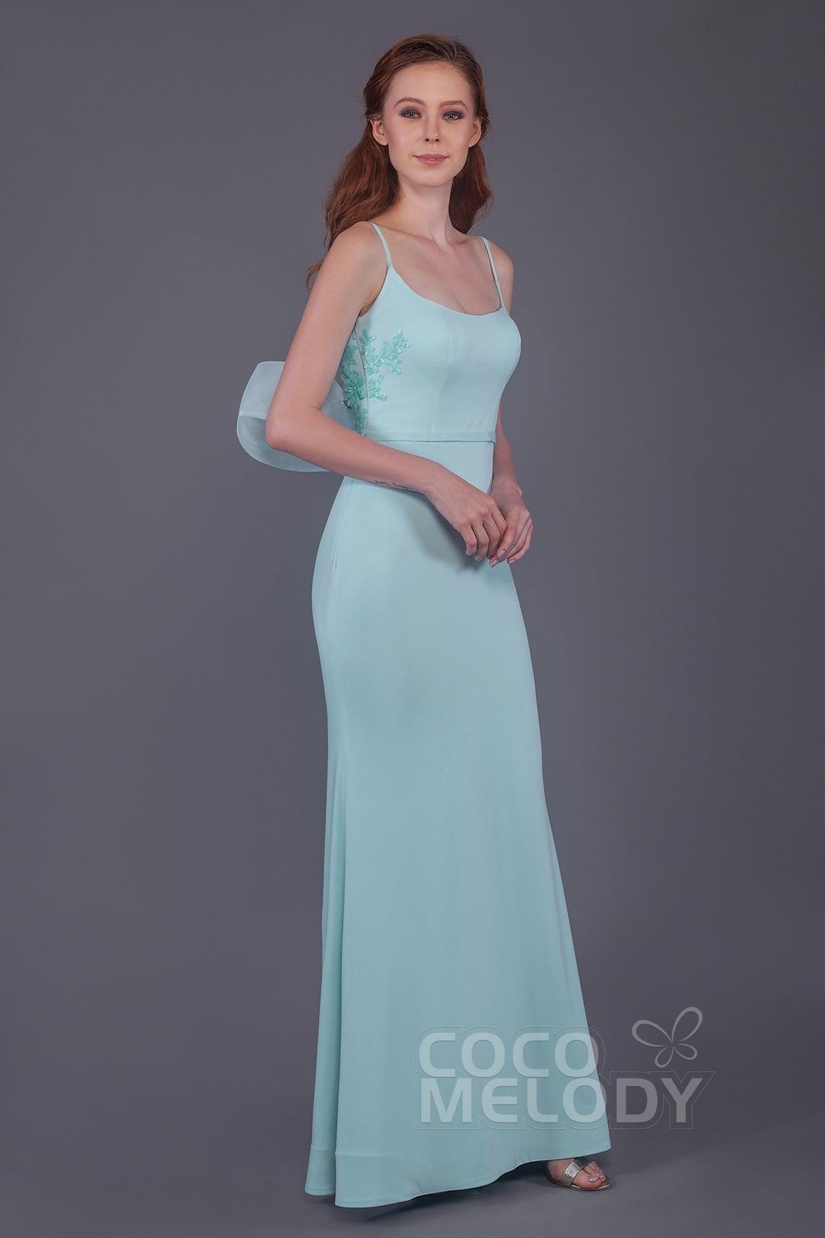 Mermaid Floor Length Knitted Fabric Bridesmaid Dress PR3566