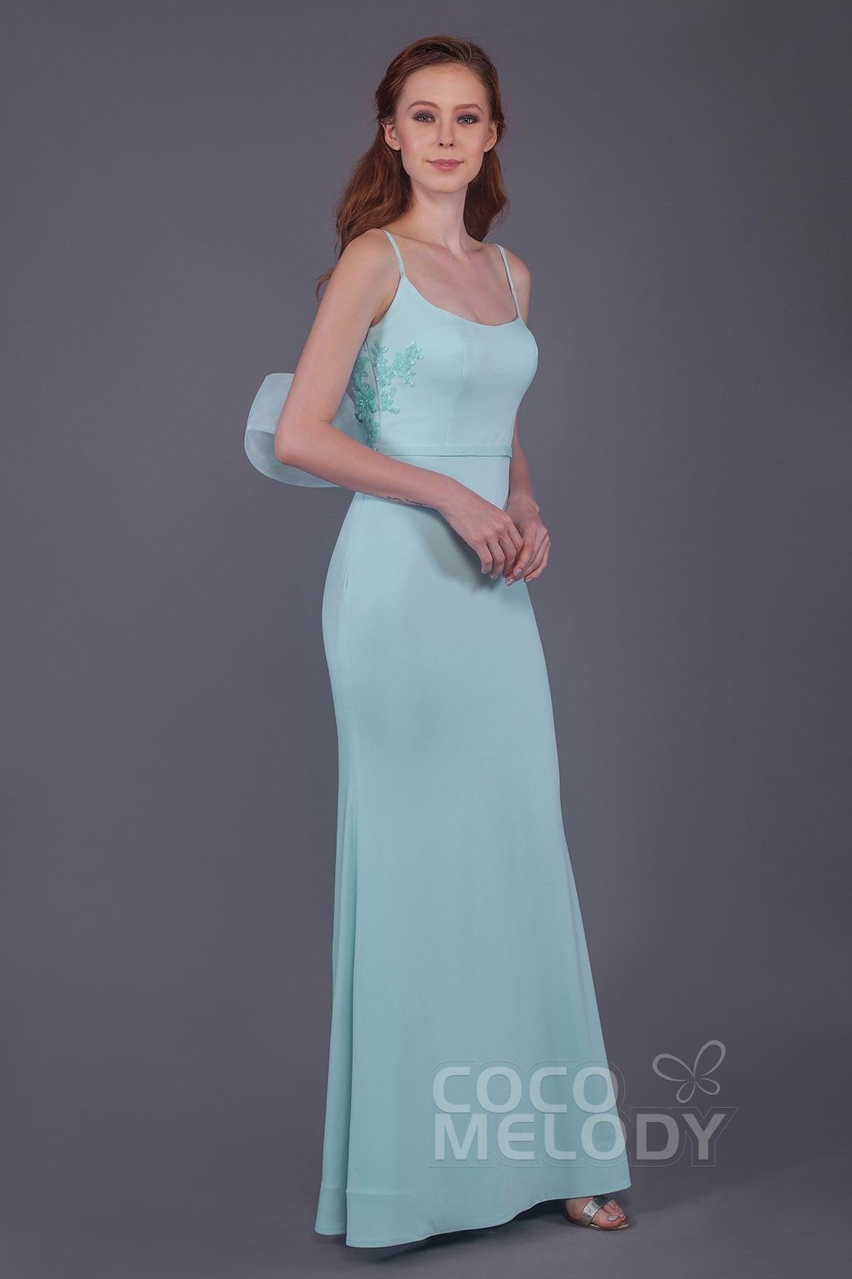 Mermaid Floor Length Knitted Fabric Bridesmaid Dress PR3566 - COCOMELODY